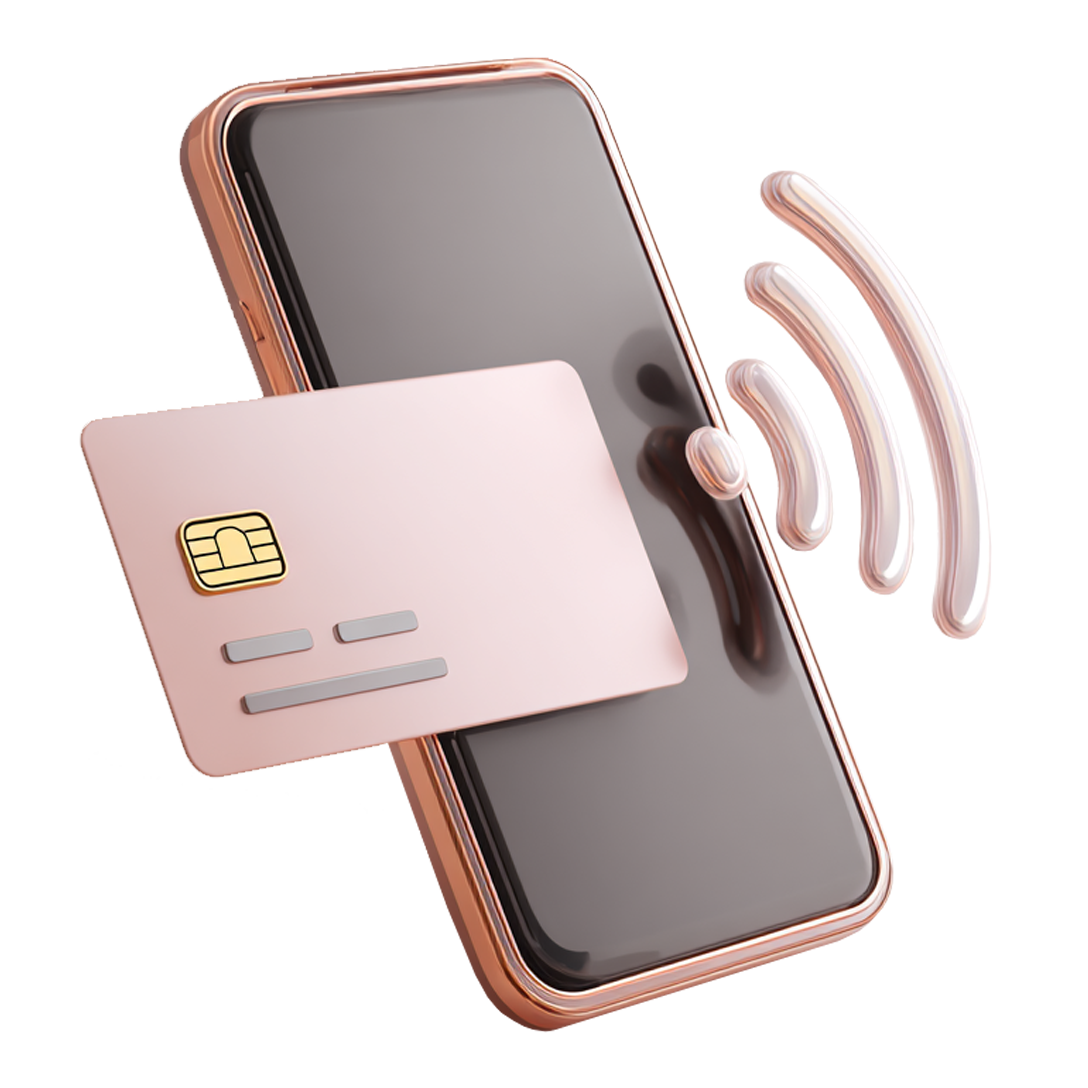 Contactless card tapping a mobile phone